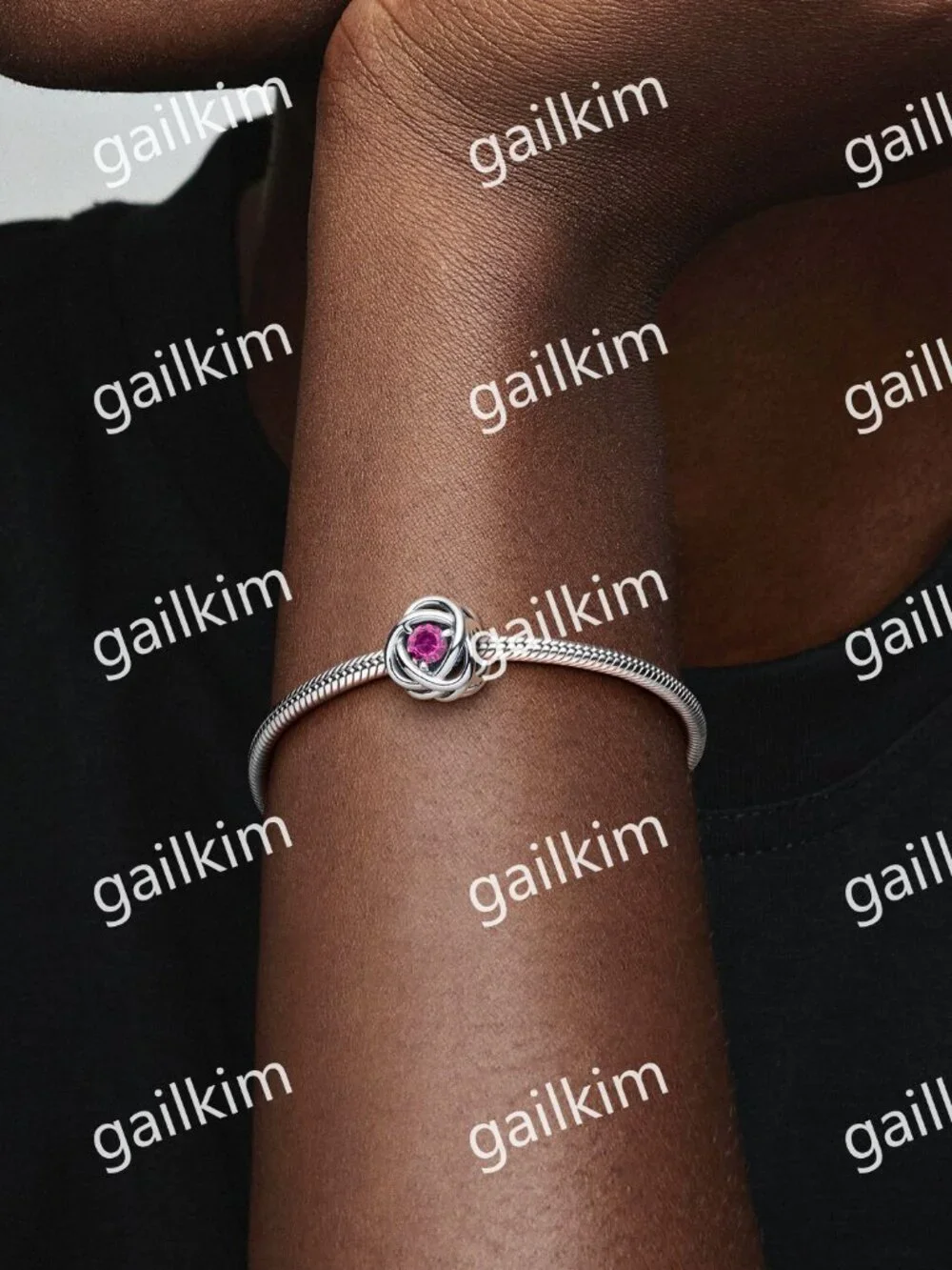 Pandora October Pink Eternity Circle Charm